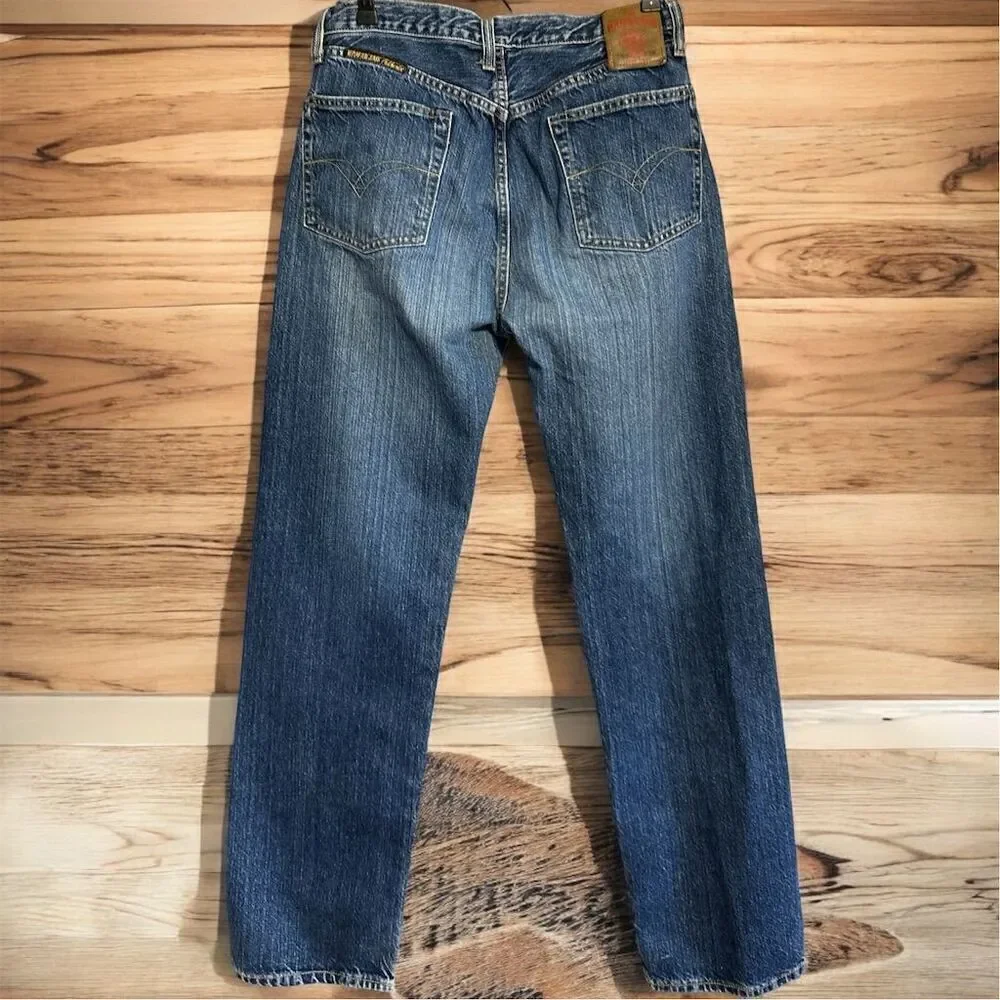 Vintage 80s Replay Blue Denim Straight Leg Button Fly 5 Pocket High Rise Jeans